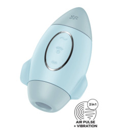 Stimulateur de clitoris violet vibration et air pulsé USB vert Mission control Satisfyer - CC597853